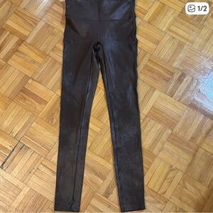 SPANX Chocolate Faux Leather Leggings